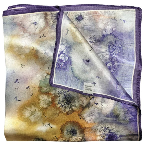 NWT Genuine 100% Mulberry Silk Satin Scarf 21"x21" Small Square Shawl 55011 - Picture 7 of 9